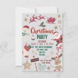 Convite Christmas party invitation for kids and families