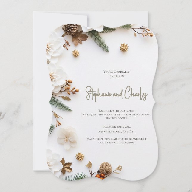 Convite Christmas Party Invitation, Wedding Invitation (Frente)