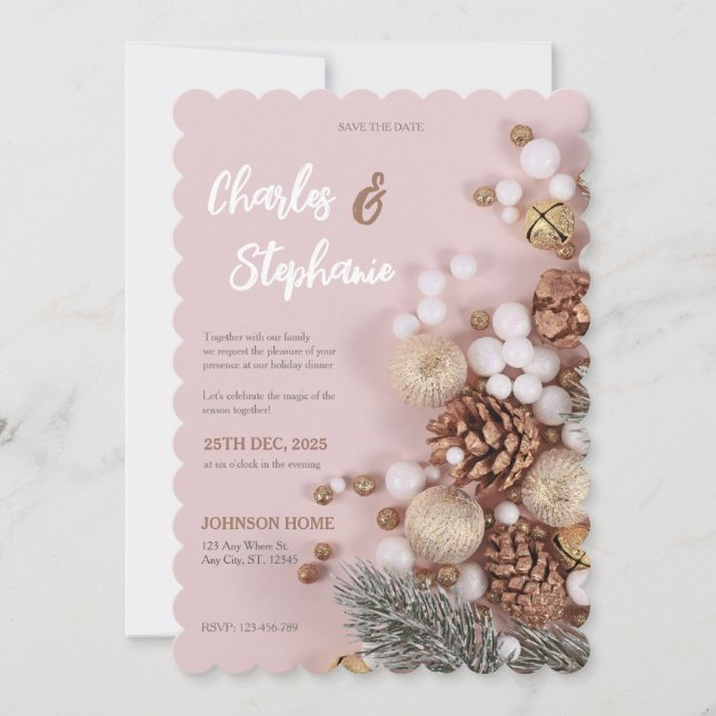 Convite Christmas Party Invitation, Wedding Invitations (Frente)