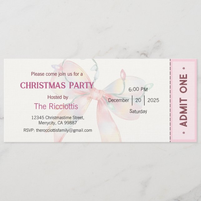 Convite Christmas Party Invitation, Xmas Invite (Frente)