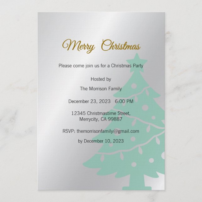 Convite Christmas Party Invite, Christmas Dinner (Frente)