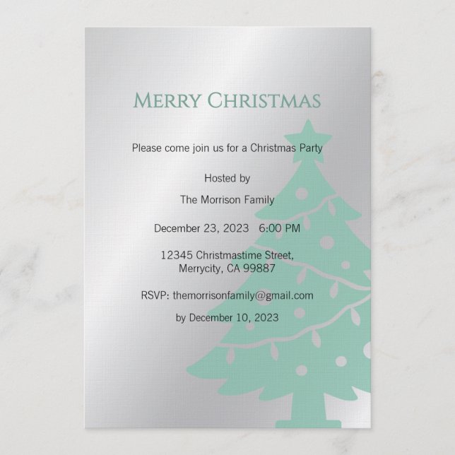 Convite Christmas Party Invite, Christmas Dinner (Frente)