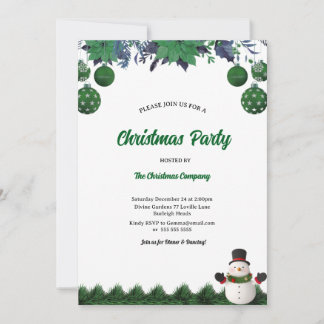 Convite Christmas Party Santa Claus Modern in Green Invita