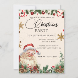 Convite Christmas Party Winter Botanical