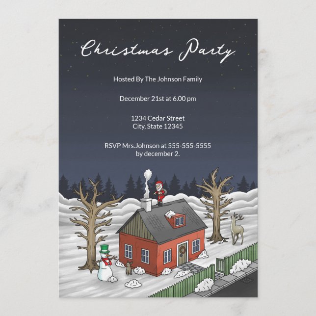 Convite Christmas Party with Santa Claus (Frente)