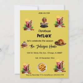 Convite Christmas Potluck Invitation