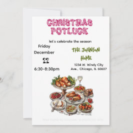 Convite Christmas Potluck Invitation