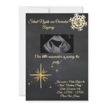 Christmas Pregnancy Chalkboard Invitation 