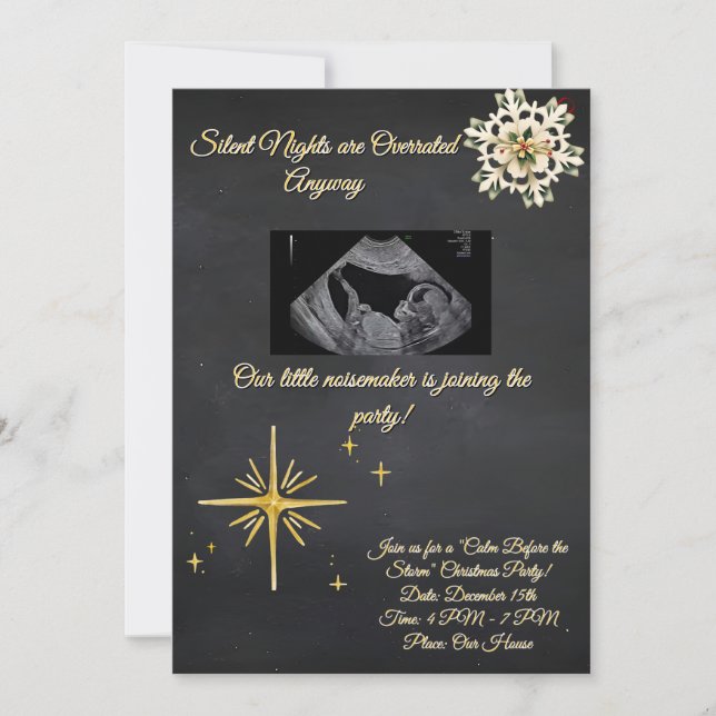 Convite Christmas Pregnancy Chalkboard Invitation  (Frente)