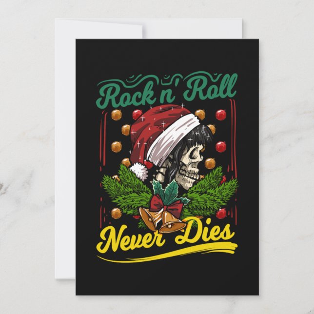 Convite Christmas Rock n Roll Never Dies Rockabilly Girl S (Frente)