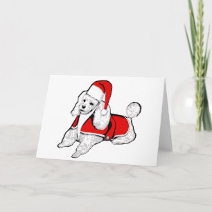Convite christmas santa claus poodle