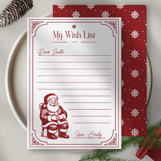 Convite Christmas Santa Claus Wish List (Criador carregado)