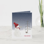 Convite Christmas snowman Party invite<br><div class="desc">Holiday snowman with gold star for old pine tree for Christmas party invite.</div>