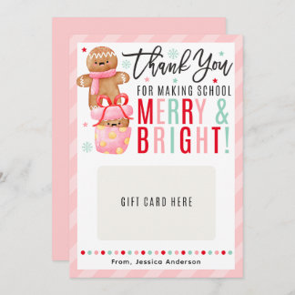 Convite Christmas Teacher Appreciation Gift Card Holder