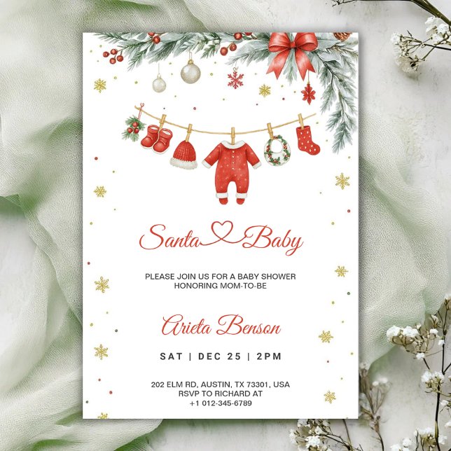 Convite Christmas themed baby shower invitation (Criador carregado)