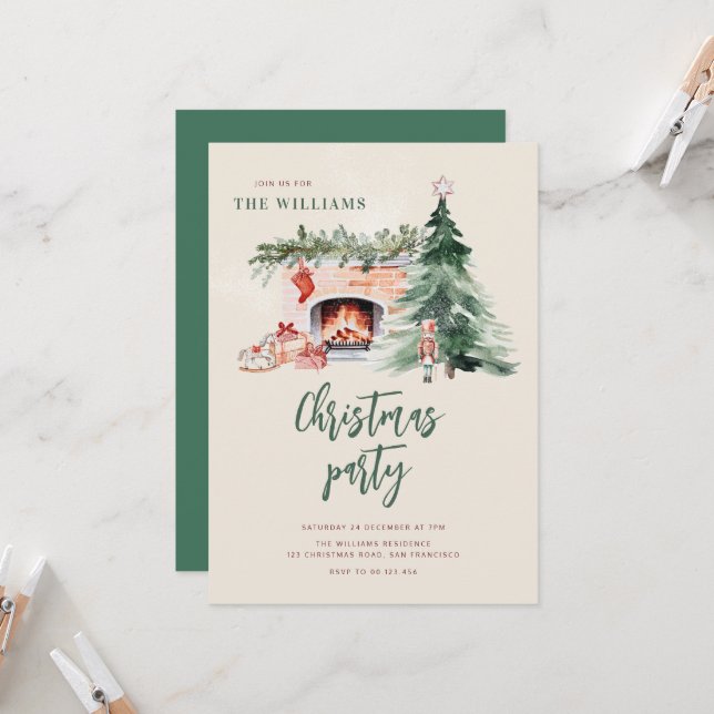 Convite Christmas Tree Holiday Party Invitation (Frente/Verso In Situ)