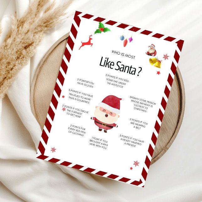 Convite Christmas “Who is Most Likely” Santa Card Gam card (Criador carregado)