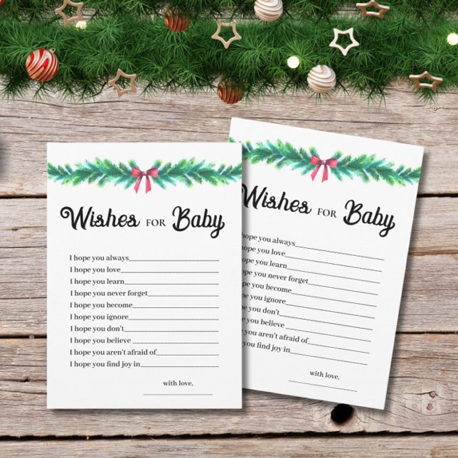 Convite Christmas Wishes for Baby Shower Game Card  (Criador carregado)