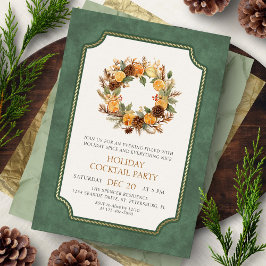 Convite Christmas Wreath Cocktail Party Invitation