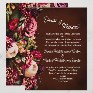 Convite Chrysanthemum sobre Casamento de Vinho