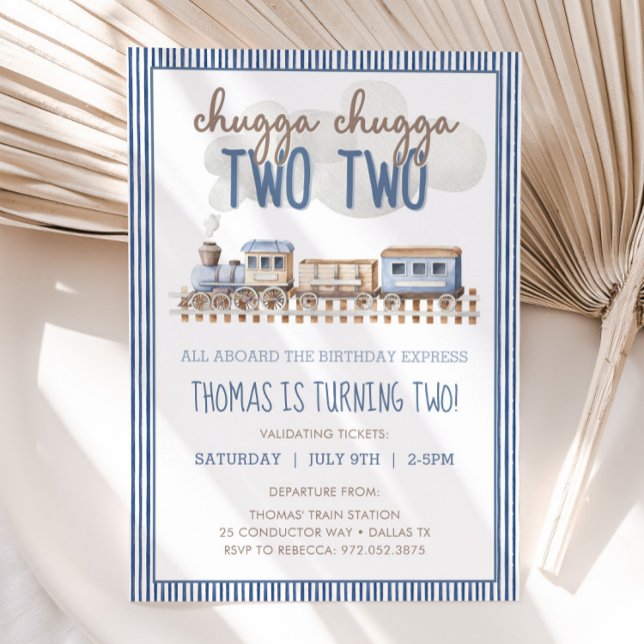 Convite CHUGGA CHUGGA Aniversário de dois segundos anivers (Criador carregado)