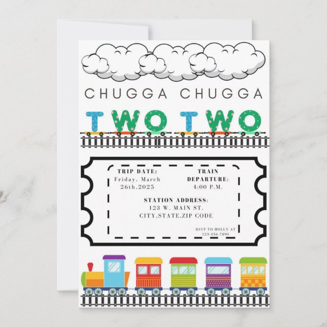 Convite Chugga Chugga Cho Cho Aniversário (Frente)