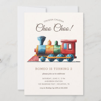 Convite Chugga Chugga Choo Choo Choo Vintage segundo anive
