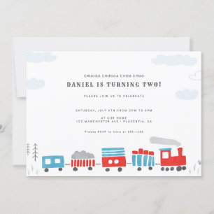Convite Chugga Chugga Choo choo Festa de aniversário do tr