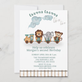 Convite Chugga chugga dois anos de trem