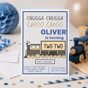 Convite Chugga Chugga Dois Dois Aniversário do Menino de 2