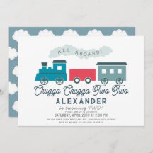 Chugga Chugga Dois segundo aniversário Azul de Com