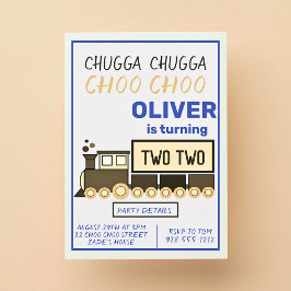 Convite Chugga Chugga Dois segundo aniversário de dois tre
