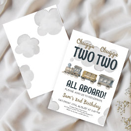 Convite Chugga Chugga Dois segundos aniversários