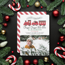 Convite Chugga Chugga Dois segundos aniversários de Natal