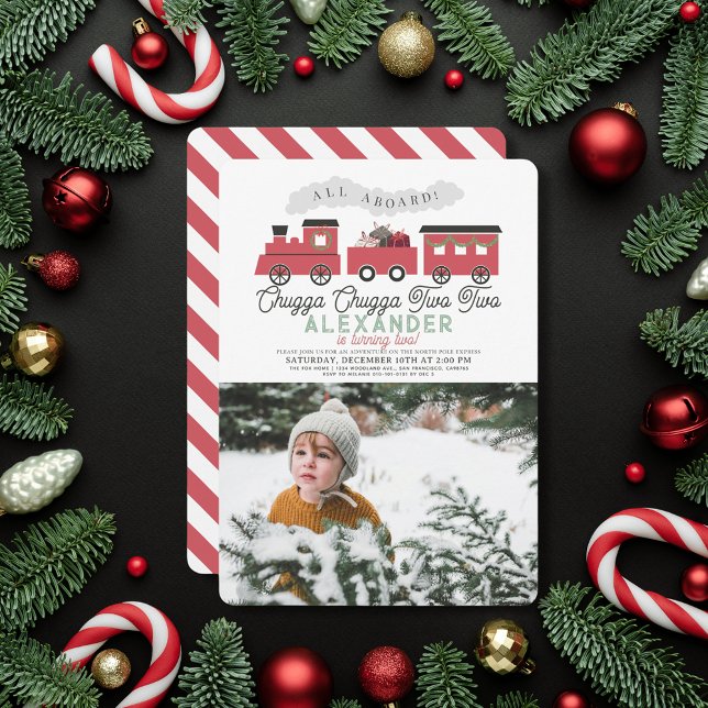 Convite Chugga Chugga Dois segundos aniversários de Natal (Criador carregado)