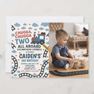 Convite Chugga Chugga Foto de duas Festas de aniversário d