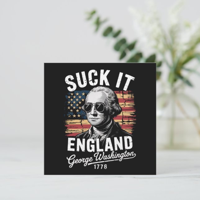 Convite Chupa Inglaterra 4 de Julho George Washington 1776 (Em pé/Frente)