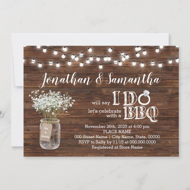 Convite CHURRASCO antes que eu faça casais chá country chi (Frente)