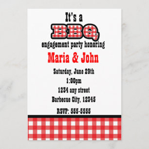 Convite Churrasco BBQ Gingham Verão Festa Country