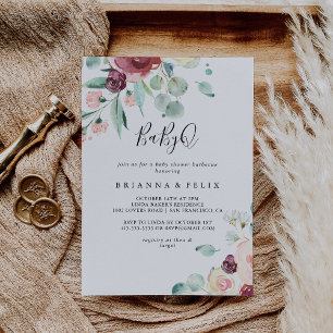 Convite Churrasco Contemporâneo do Chá de fraldas Eucali