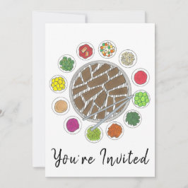 Convite Churrasco coreano Barbecue - Comida de Banchan tor