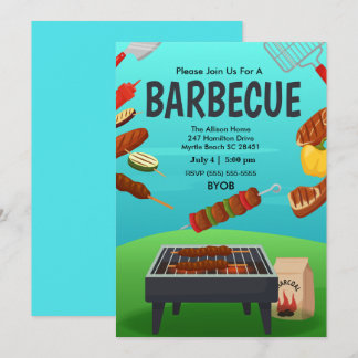 Convite Churrasco  Cozinha ao Ar Livre  Verão  Festa