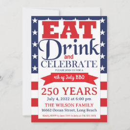 Convite Churrasco de 250 Anos de Independência