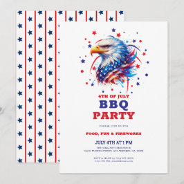 Convite Churrasco de Águia Americana Patriótica