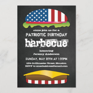 Convite Churrasco de Aniversário Patriótico