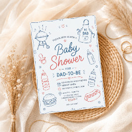 Convite Churrasco de Baby Shower para o Futuro Papai no Qu