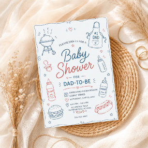 Convite Churrasco de Baby Shower para o Futuro Papai no Qu