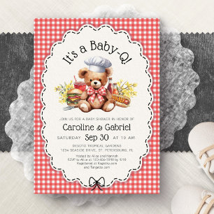 Convite Churrasco de Bebê para Casais Chá de Bebê