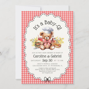Convite Churrasco de Casal Baby-Q Chá de Bebê Picnic