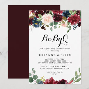 Convite Churrasco de Chá de fraldas BabyQ de outono